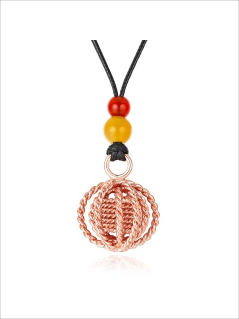 Gold Plated Copper Sacred Geometry Pendant Necklace, Red Agate & Yellow Jasper